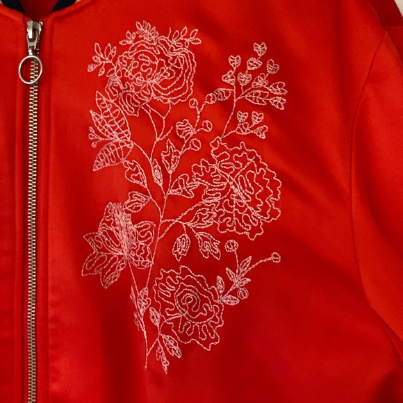*HP* H&M, red satin bomber jacket, M - Picture 9 of 16